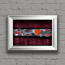 Ohio Sports Teams Poster, Ohio State, Cleveland CAVALIERS, Cleveland INDIANS, Cleveland BROWNS, Cavs