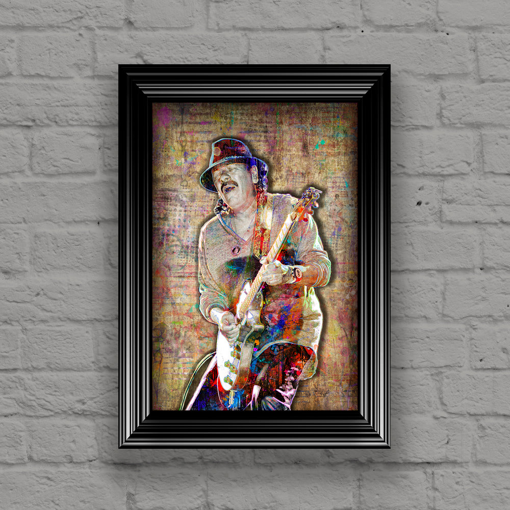 Carlos Santana Poster, Carlos Santana Portrait Gift, Santana Woodstock –  McQDesign