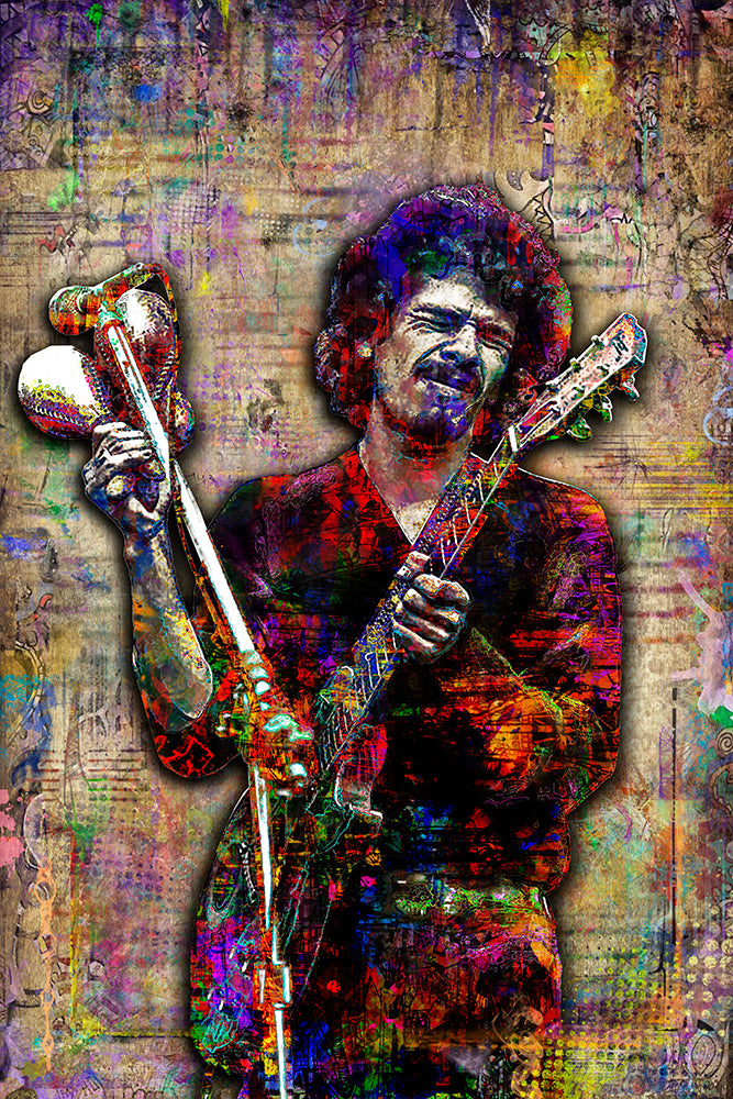 Carlos Santana Poster, Carlos Santana Portrait Gift, Santana Woodstock  Tribute Fine Art