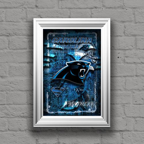 Carolina Panthers Football Poster, Carolina Panthers Gift, Panthers Map Art, Panthers Man Cave