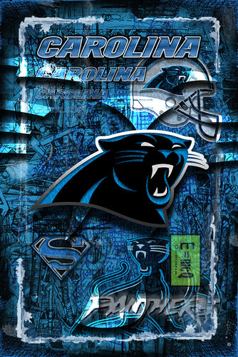 Carolina Panthers Football Poster, Carolina Panthers Gift, Panthers Map Art, Panthers Man Cave