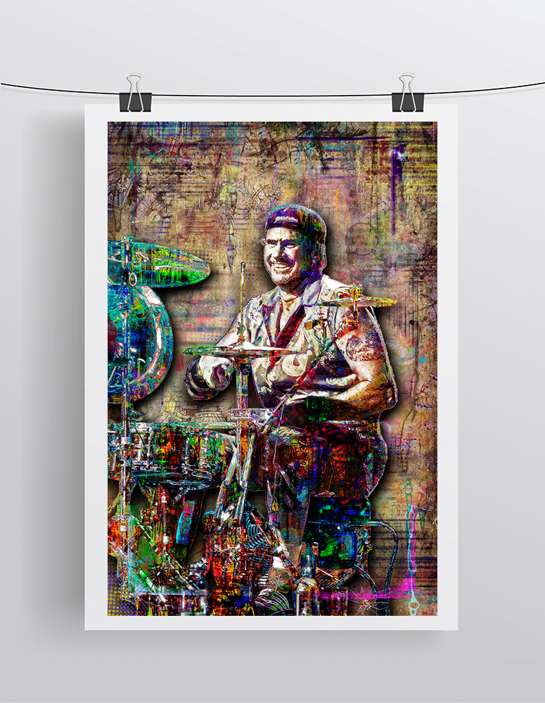 Chad Smith doodle art print - drummer of the Reh Hot Chili Peppers –  drawinside