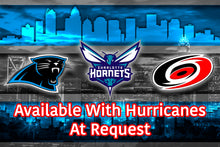 Carolina/Charlotte Sports Teams Poster, Panthers, Hornets, (Hurricanes by Request)