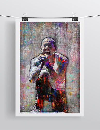 Chester Bennington Pop Art Memorial Poster, Chester Bennington Tribute Art, Chester Pop Art