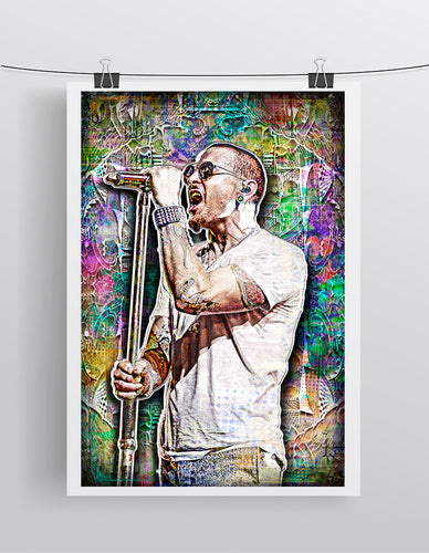 Chester Bennington Pop Art Colorful Poster, Chester Pop Art