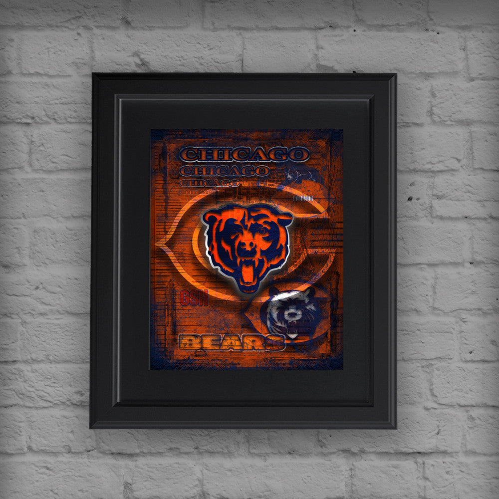 Vintage 1967 Chicago Bears Memorabilia Poster, Unique Football Wall Art Gift