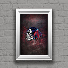 Chicago Blackhawks Skull Poster, Chicago Blackhawks Skull for Man Cave or any Special Occasion, Gift
