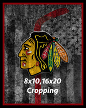 Chicago Blackhawks Hockey Flag Poster, Blackhawks Flag Man Cave Gift