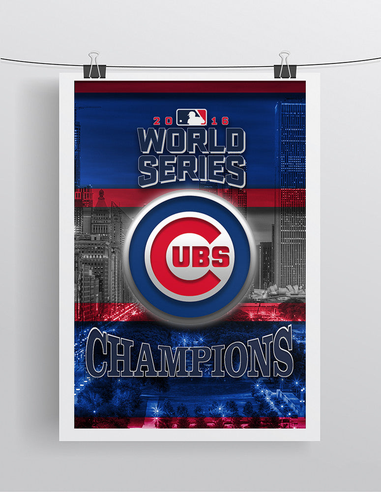 Chicago Cubs Canvas Print - Cubs Win – Chicago Skyline Art