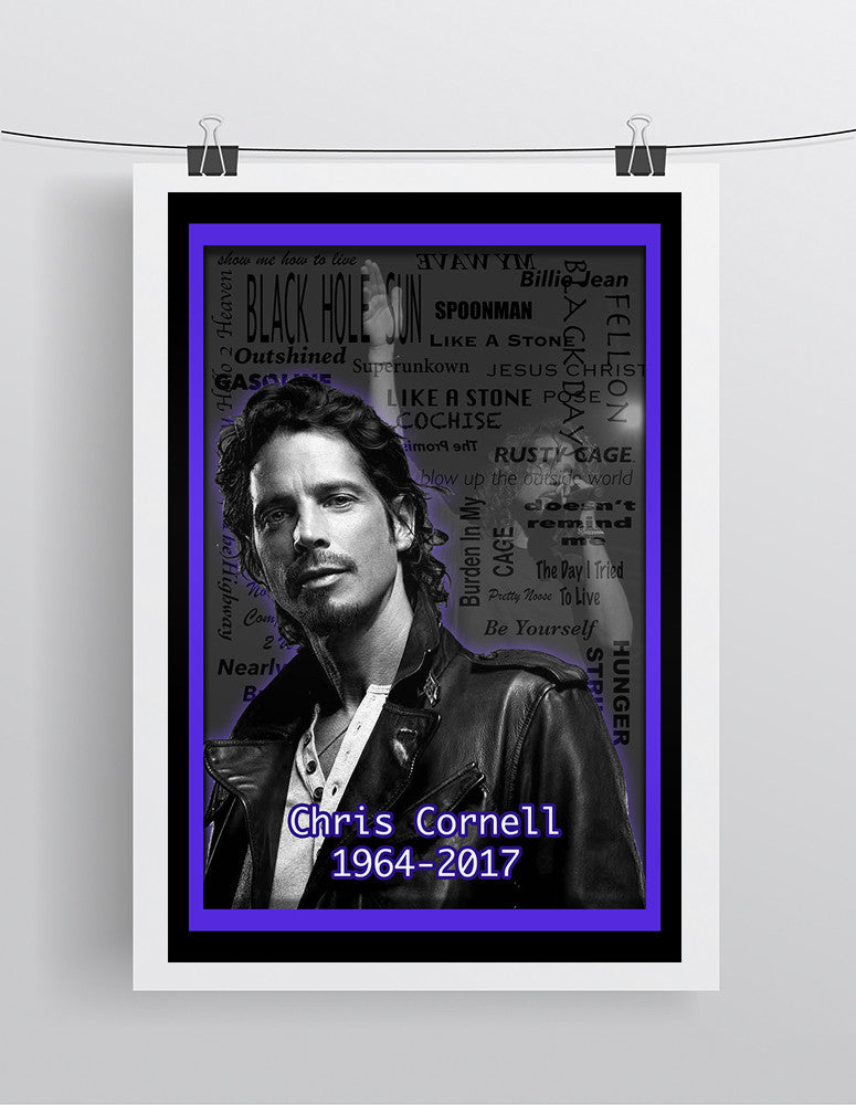 Chris Cornell Memorial Poster, Chris Cornell Memorial Logo 2017 Gift, Chris Cornell Layered Tribute Fine Art