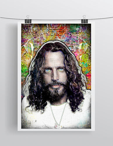 Chris Cornell Portrait Poster, Chris Cornell Tribute Fine Art Poster