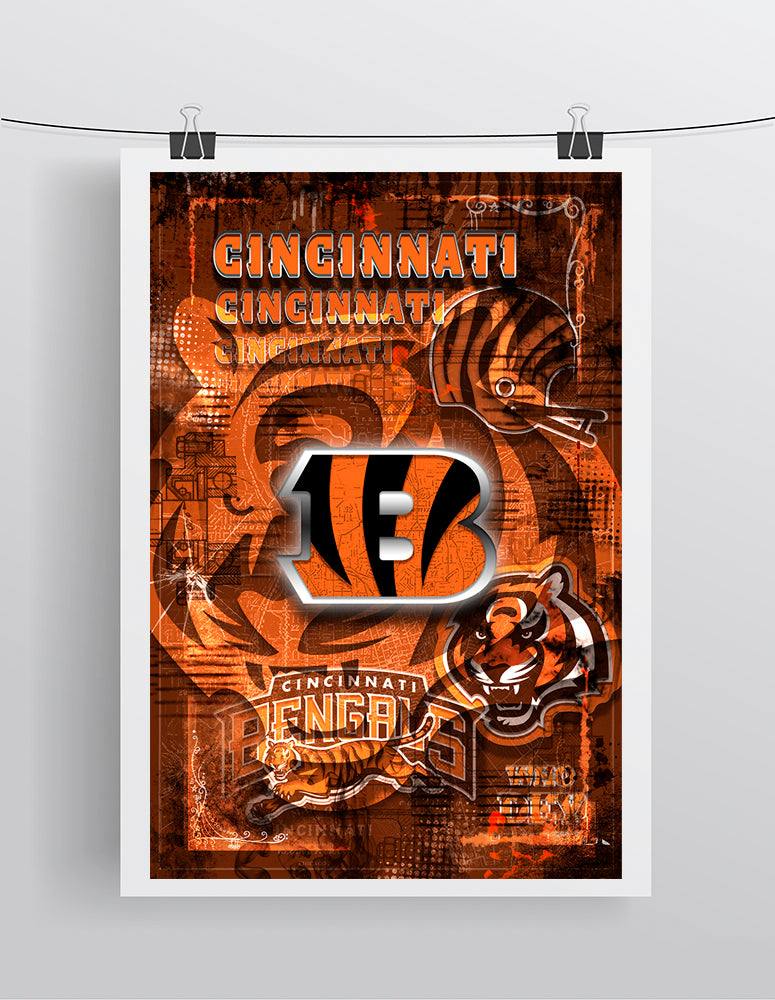 Cincinnati Bengals Poster, Cincinnati Bengals NFL Print