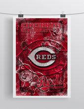 Cincinnati Reds Poster, Cincinnati Reds Artwork Gift, Cincinnati Reds Layered Man Cave Art
