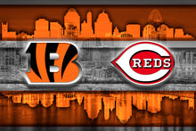 Cincinnati Sports Teams Poster, Cincinnati Ohio Sports Team Art, Cincinnati Bengals, Cincinnati Reds