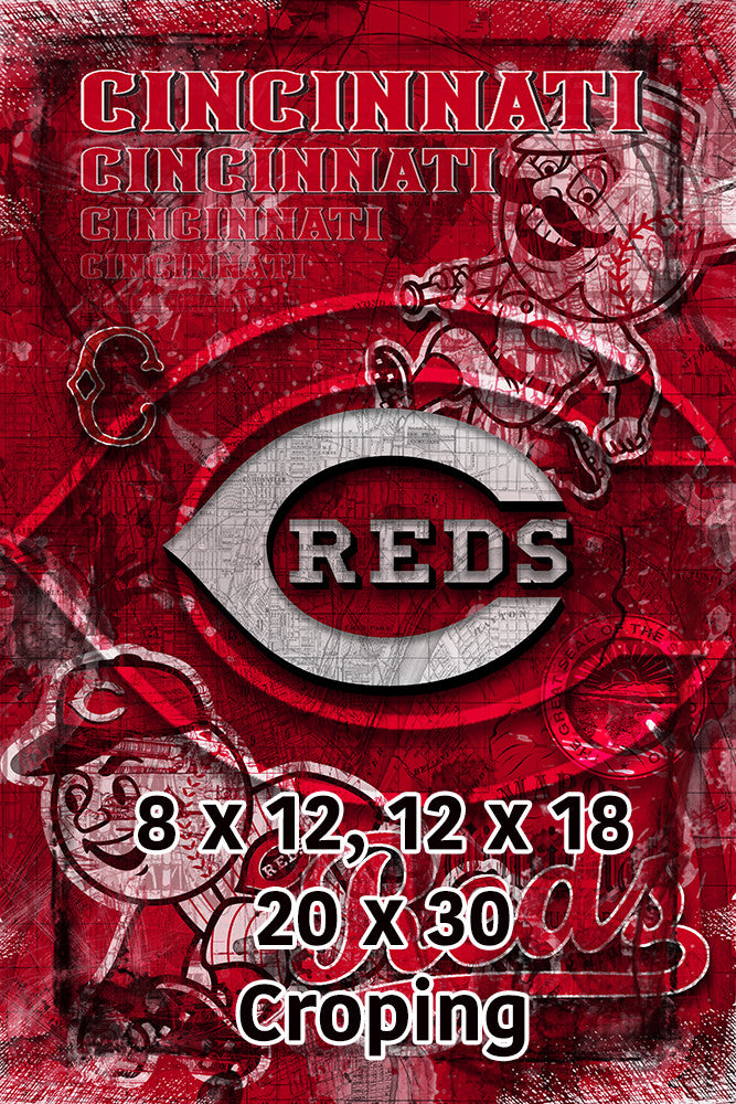 Cincinnati Reds Poster, Cincinnati Reds Artwork Gift, Cincinnati Reds ...