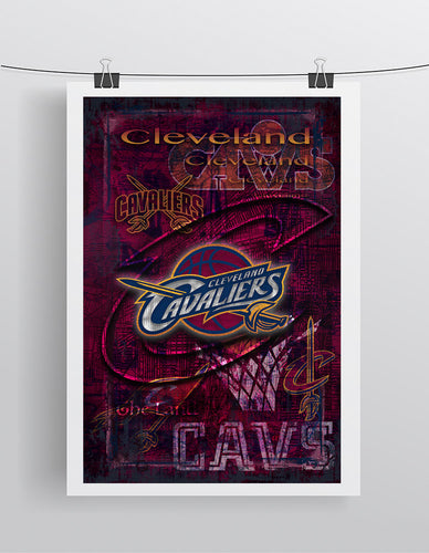 Cleveland CAVALIERS Poster, Cleveland Cavaliers Print, Cavs Gift