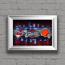 Cleveland Sports Teams Poster, Cleveland CAVALIERS, Cleveland INDIANS, Cleveland BROWNS, Cavs