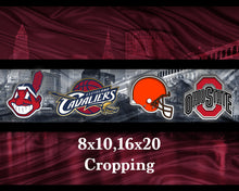Ohio Sports Teams Poster, Ohio State, Cleveland CAVALIERS, Cleveland INDIANS, Cleveland BROWNS, Cavs