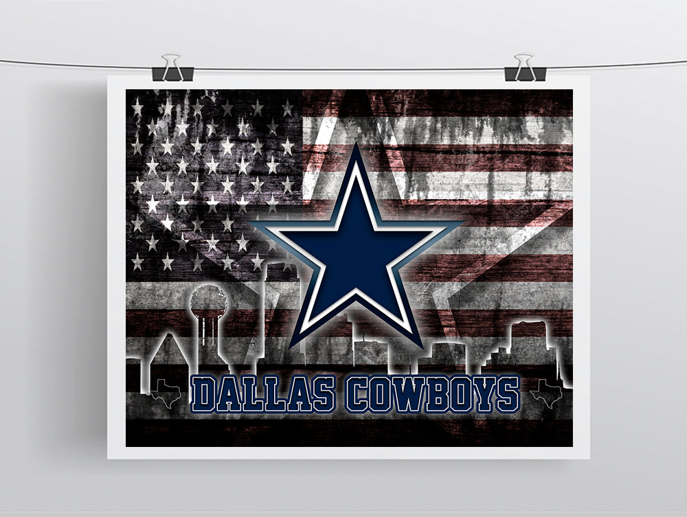 Dallas Cowboys Football Flag Poster, Dallas Cowboys Gift, Dallas Cowbo –  McQDesign