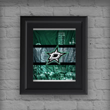 Dallas Stars Hockey In front of Dallas Skyline Poster, Dallas Stars Man Cave Gift