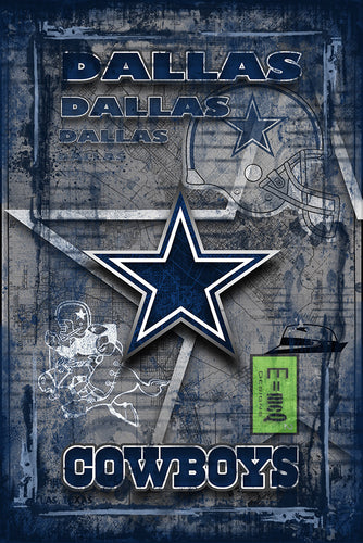 Dallas Cowboys Football Poster, Dallas Cowboys Gift, Dallas Cowboys Map Art