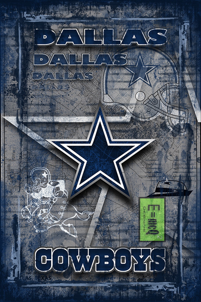 Dallas Cowboys Football Poster, Dallas Cowboys Gift, Dallas Cowboys Map Art
