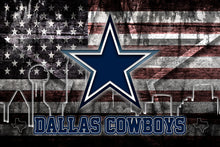 Dallas Cowboys Football Flag Poster, Dallas Cowboys Gift, Dallas Cowboys Map Art, Cowboys Landscape