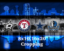 Dallas Sports Poster, Dallas Cowboys, Dallas Stars, Texas Rangers, Dallas Mavericks, Dallas TX Teams