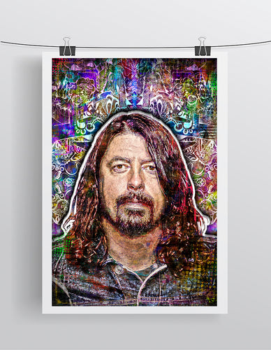 Dave Grohl Foo Fighters Portrait 2 Poster, Dave Grohl Tribute Gift, Dave Grohl Art