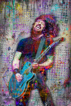 Dave Grohl Foo Fighters Gray Poster, Dave Grohl Tribute Gift, Dave Grohl Art