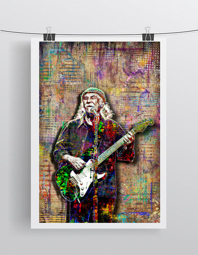 David Crosby Poster, CSNY Gift, Crosby Stills And Nash Tribute Fine Art