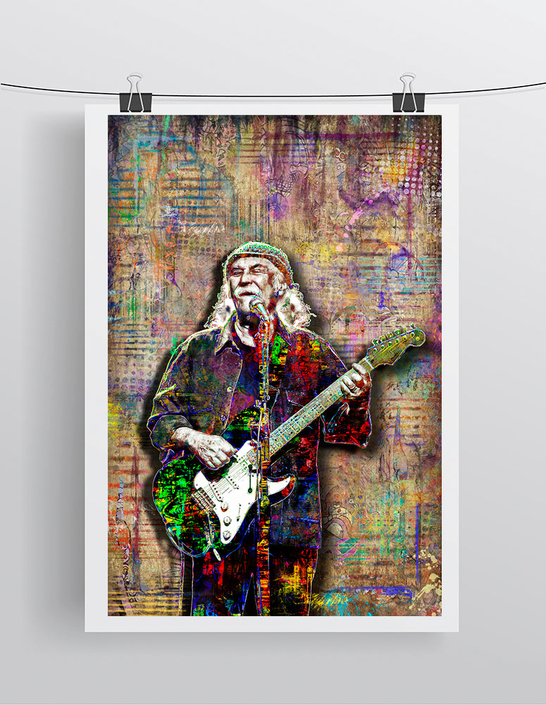 David Crosby Poster, CSNY Gift, Crosby Stills And Nash Tribute