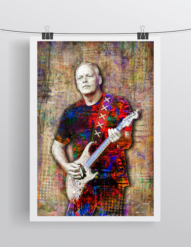 Pink Floyd Poster, David Gilmour of Pink Floyd Gift, David Gilmour Tribute Fine Art