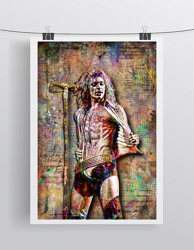 David Lee Roth of Van Halen Poster, David Lee Roth Van Halen Tribute Fine Art