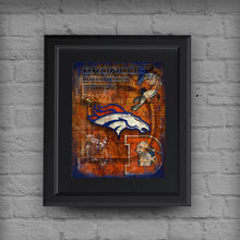 Denver Broncos Football Poster, Denver Broncos Layered Sports Print, Broncos Gift, Denver Colorado