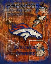 Denver Broncos Football Poster, Denver Broncos Layered Sports Print, Broncos Gift, Denver Colorado