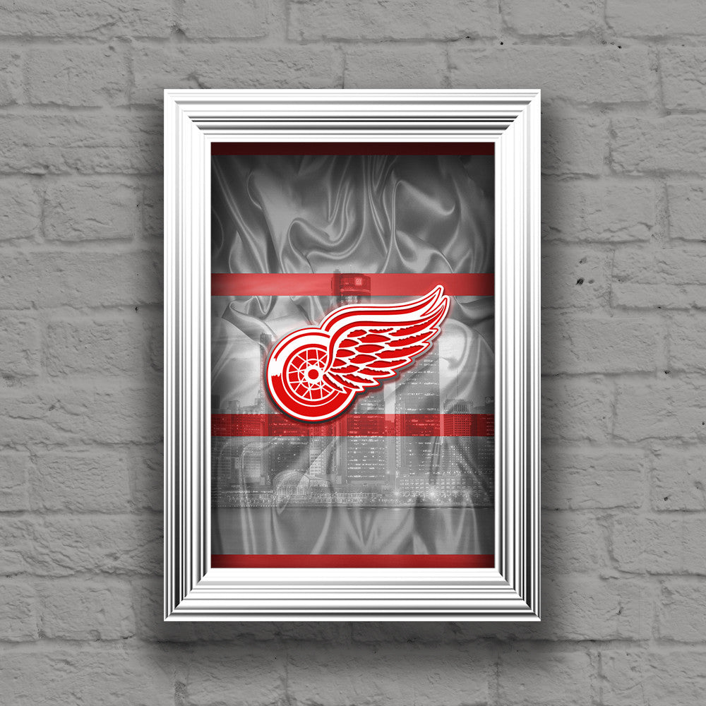 Vintage Hockey - Detroit Red Wings (White Red Wings Wordmark) - Detroit Red  Wings - Posters and Art Prints