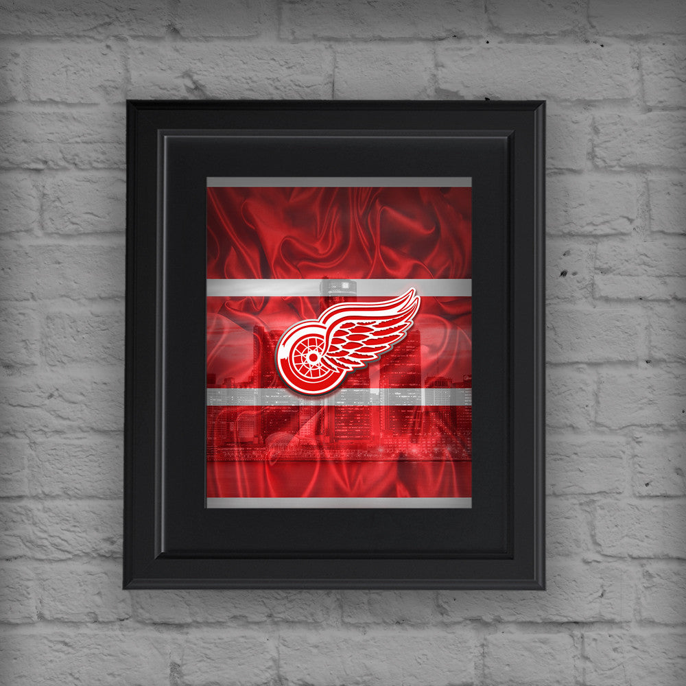 Detroit Red Wings Mahogany Framed Jersey Display Case