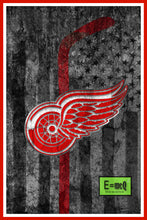 Detroit Red Wings Hockey Flag Poster, Detroit Red Wings Hockey Flag, Red Wings Hockey Flag  Print, Red Wings Man Cave Art, Red Wings