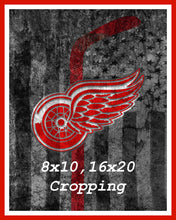 Detroit Red Wings Hockey Flag Poster, Detroit Red Wings Hockey Flag, Red Wings Hockey Flag  Print, Red Wings Man Cave Art, Red Wings