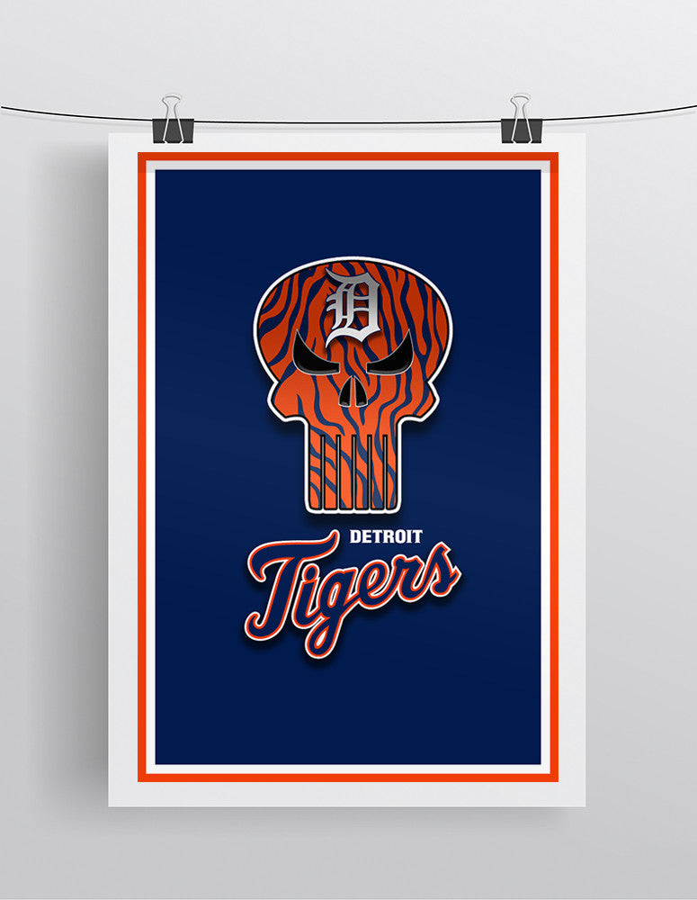 Detroit Tigers Poster, Detroit Tigers Artwork Gift, Tigers Layered