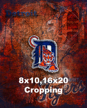 Detroit Tigers Poster, Detroit Tigers Artwork Gift, Tigers Layered Man Cave Art