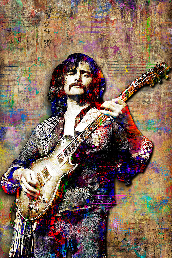 Dickey Betts Poster, Allman Brothers Gift, Dickey Betts Colorful Fine