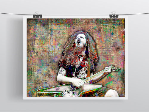Dimebag Darrell Tribute Poster, Dimebag Darrell Gift, Pantera Tribute Fine Art