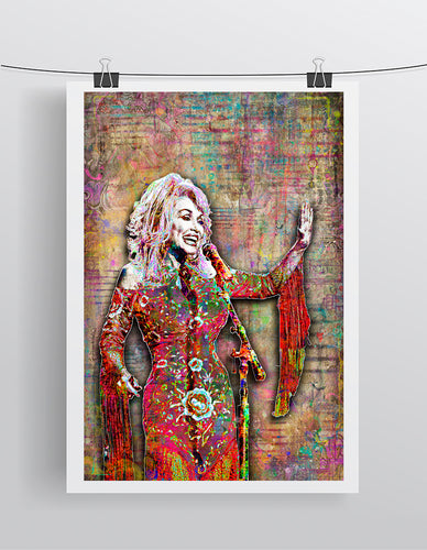 Dolly Parton Poster, Dolly Parton 2 Gift, Dolly Parton Tribute Fine Art