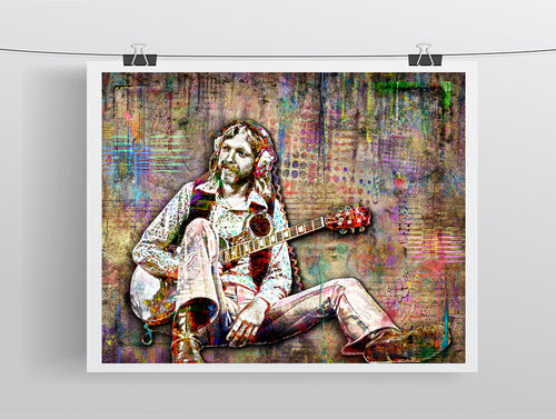 Duane Allman Poster, Allman Brothers Gift, Duane Allman 2 Fine Art