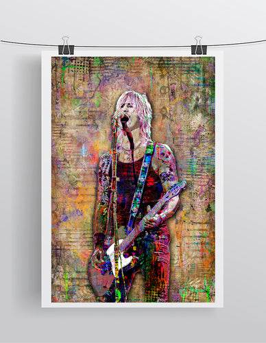 Duff McKagan Poster, Guns N Roses Portrait Gift, Duff Tribute Fine Art