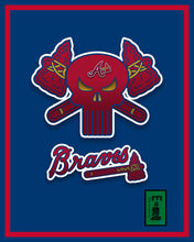 Atlanta Braves Punisher Logo Baseball Poster, Braves Print, ATL Braves Gift