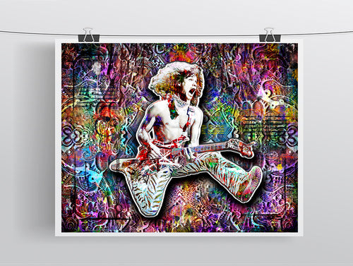 Eddie Van Halen Colorful Poster, Eddie Van Halen Colorful Gift, Van Halen Fine Art
