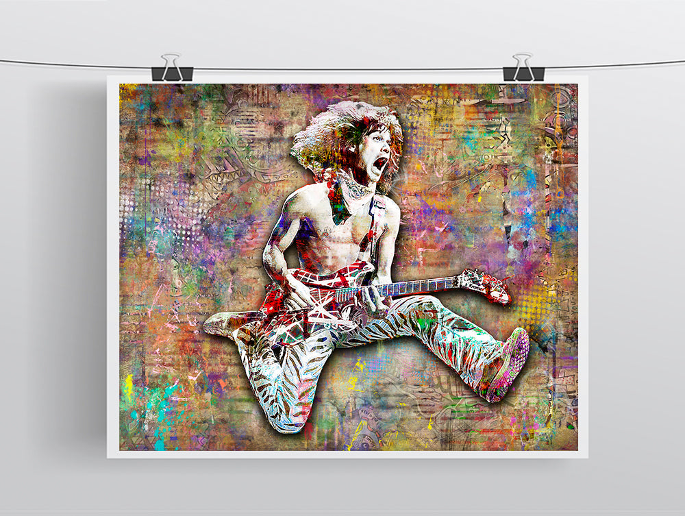 Eddie Van Halen Poster, Eddie Van Halen 4 Gift, Van Halen Tribute Fine Art